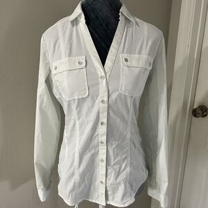 7th Avenue Design Studio Button Down White Shirt Size XS